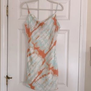 NWT Tie Dye Silky Slip Dress